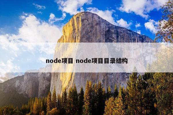 node项目 node项目目录结构