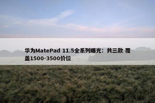 华为MatePad 11.5全系列曝光：共三款 覆盖1500-3500价位