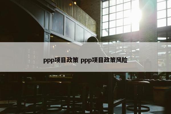 ppp项目政策 ppp项目政策风险