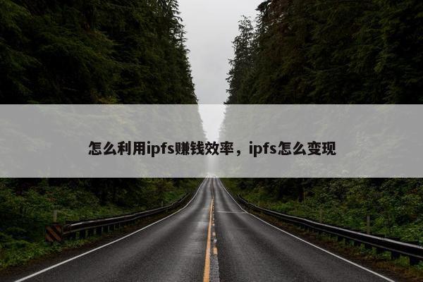 怎么利用ipfs赚钱效率，ipfs怎么变现