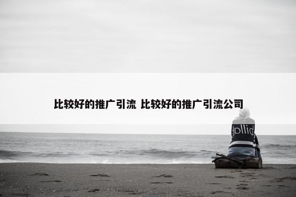 比较好的推广引流 比较好的推广引流公司